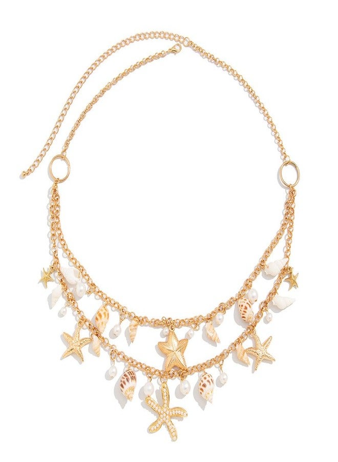 TWINKLEDE Mermaid Waist Chain Belt Starfish Shell Belly Body Accessories for Women - Image 1